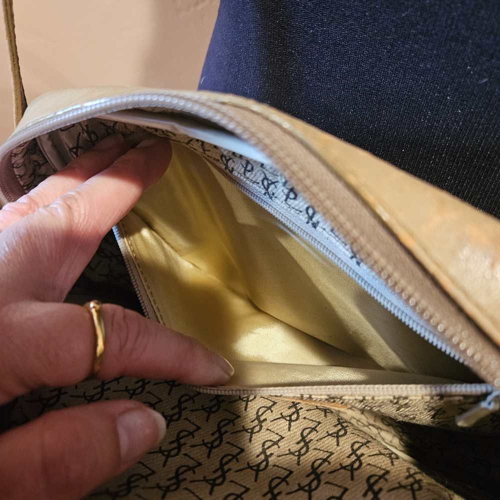 Vintage Yves Saint Laurent Beige and Gray Crossbody Bag - Picture 14 of 16